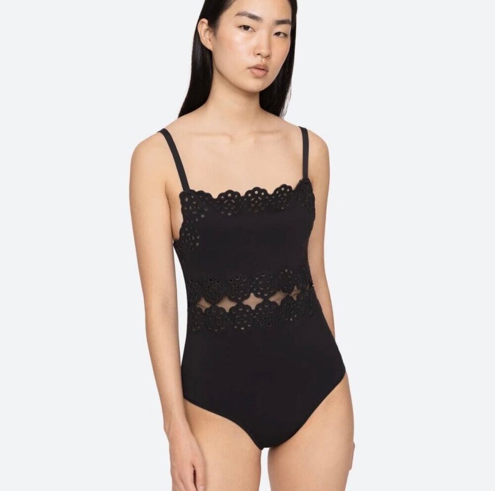 SEA New York Women's Black Mae Scallop One Piece